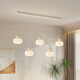 
Mingjiang Style 2025 new restaurant lamp full spectrum eye protection restaurant chandeliers modern simple pumpkin lantern Guangdong Zhongshan lamp MTJ689-3 direct disk access to Mijia APP white + beige yellow
