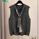 Her pool contains sheep wool sequins and elegant vest for women 2025 autumn and winter new layered pullover knitted vest