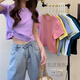 Shangqi versatile ultra-short and blood-sleeved clothes, white short-sleeved T-shirts for women in summer, high waist and navel-exposed short style 844 white XXL