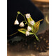QUAMER gold store style brooch, high-end women's 2022 new style handmade lily of the valley flower entwined brooch accessories, complex green