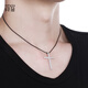 Misu boutique PT950 platinum cross pendant for men and women, platinum smooth solid pendant, birthday gift, weight 9.2-9.4 grams + with black leather cord