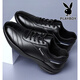 Playboy Men's Shoes 2025 Autumn and Winter New Casual Business Trendy Leather Shoes Men's Fashion Versatile Sports Casual Shoes Men HHGZ-9873 Black 41