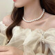 Mu Qian Pearl Necklace Young Design Clavicle Chain Women 2024 New Artificial Anti-Pearls for Mothers Niche Pearl Necklace 8MM