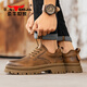 Bull Family Herrenschuhe Frühling Outdoor Arbeitsschuhe niedrig vielseitige Martinstiefel Dicke Sohle Kleidung-resistente Big Head Casual Lederschuhe