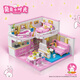 
Zhegao Family Qifu Building Blocks Duplex Villa Building Blocks Assembled Compatible with Lego House Girls Toys Girls Cabin Playing House Street View Puzzle Wangwang Apartment Villa + Lighting [1048 Grains]