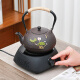Furnace tea brewing teapot household filter brewing tea stewing teapot electric ceramic stove tea brewing cast iron single pot open fire kettle double copper boiling water iron kettle - 1200ML life wishful thinking 1L or more