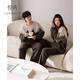 Yuenei Half Velvet Couple Pajamas Women's Autumn and Winter Coral Velvet Plus Velvet Warm Home Clothing Men's Pullover Set 34244 Tea Brown Men's L (Male 110-140 Jin Jin equals 0.5 kg / Female 110-120 Jin Jin equals 0.5 kg)
