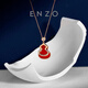 Chow Tai Fook ENZO Fulu gourd 18K gold carnelian diamond necklace for women EZV8082 40cm