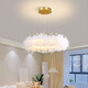 
Bedroom lamp French feather chandelier light luxury girl princess room lamp art store internet celebrity Zhongshan lamp 9272 chandelier white 35cm three-color light