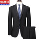 Hengyuanxiang high-end wool suit men's spring and autumn business casual professional formal solid color non-iron suit two-piece navy blue XL recommended 135-150 Jin Jin equals 0.5 kg