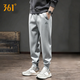 361 Men's Sports Pants Autumn 2025 New Knitted Sweatpants Loose Casual Cuffed Leg Branded Long Pants Men's Style F - Light Tile Gray - Cuffed Sweatpants Upgraded Cotton 3XL 190/(Recommended 180-199Jin Jin equals 0.5kg)