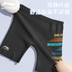 Li Ning (LI-NING) children's swimming trunks for boys, middle and large children, professional swimming training knee-length breathable and quick-drying swimming trunks 109 black color 160