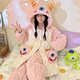 
Autumn and winter style girls pajamas for girls in winter plus velvet thickened coral velvet three-layer cotton girls home clothes for junior high school students MQ 6629 Women's style XL (170CM recommended weight 110-130)