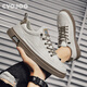 CVOJOO men's shoes business casual leather shoes light and comfortable classic sneakers autumn breathable shoes for men Y2092 beige 41
