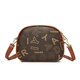 Kangaroo (Kangaroo) Echtes Leder kleiner Tasche für Frauen 2024 Neue trendige und modische kleine runde Tasche vielseitige One-Shoulder-Crossbody-Tasche Weiche Leder Frauenbeutel Big Letter Braun braun