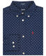 IZOD Boys Long Sleeve Plaid Shirt Casual Versatile Pocket Style Navy Print 14-16