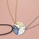Sha Yanqian best friend necklace three-person moon star best friend necklace sister friendship set round pendant birthday gift sun star moon 3 pieces set