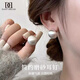 DAISY DREAM silver metal brushed earrings for women 2025 new popular niche unique earrings light luxury high-end temperament earrings silver brushed earrings