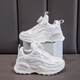 Chaussures de filles pour enfants hongxing bouton rotatif en cuir net nouveau printemps et automne chaussures de sport pour enfants mi-chaussures pour enfants 9911 Mesh blanc 26