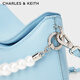 CHARLES/KEITH Pearl Portable Shoulder Crescent Bag Women's CK2-10270963 Light Blue Light Blue S