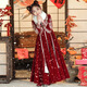 Girls Hanfu Children's New Year's Saludings Ropa de otoño e invierno, además de Velvet, ropa de Año Nuevo, de invierno, estilo chino con estilo de dinastía 9855 rojo 150 cm