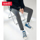 Baleno trendy thin knitted elastic waist elastic sports pants 22E dark white gray XL