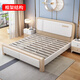 Yishan 2025 new mortise and tenon all solid wood bed light luxury modern simple white master bedroom 1.8m double air pressure storage bed solid wood silent bed (two colors optional) 1.5m*2m mortise and tenon style