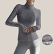 Bmai (bmai) white quick-drying thin sports jacket women's running yoga stand-up collar tight mountaineering cycling suit long sleeves sea rock gray (regular style) XL