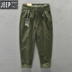 
Jeep (JEEP) light luxury trendy casual pants for men's spring and autumn Japanese retro work clothes cropped pants pure cotton loose tapered harem pants gray 32