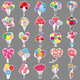 50 autocollants de bouquet de ballon romantique, caricaturé doodle créatif motif simple, valise petit mochi ordinateur portable de téléphone portable de téléphone mobile décoration autocollants, déchirure étanche des autocollants sans marque, 50 bouquet de ballon-684 5,5-8,5 cm