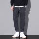 Jewish Casual Pants Men's Spring y Autumn New American Fashion Brand Pants Pants Tying Foot Foot Sports Sports 9859 Gray Plus Velvet + 9859 Gray Plus Velvet M