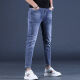 Kurentou Spring y verano Blue Jeans crujientes Pies delgados para hombres Small Foot 2025 New Stretch Men's Pants 9 Crispy Pants Men Q1048 Negro Crispy 30 2ft3