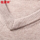 Hengyuanxiang 100% pure wool sweater men's V-neck thickened thick needle solid color versatile sweater HJ195 medium gray 175/92A