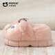 Piggy Banner (PEPCO) men and women indoor and outdoor wear home warm soft-soled cute bag and plush children's cotton slippers pink 28