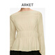 ARKET Women's Pleated Waist Belted Long Sleeve Top Light Beige Autumn New Style 1324552002 Light Beige 38 165/88A