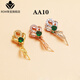Fat Donglai same style 18k gold jade buckle Au750 pendant buckle Jade Jade Buddha 18K gold rose gold platinum no No. 10 single needle pendant buckle