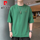 Pierre cardin (pierre cardin) 7-quarter sleeve men's short-sleeved T-shirt 2025 summer new round neck loose fit embroidered mid-sleeved trendy brand ins half-sleeved QD659 burgundy M [90-120Jin [Jin equals 0.5 kg]]
