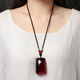 Jinshitong Baltic Sea natural blood amber beeswax Wushi brand water droplet blood amber pendant wine red necklace for men and women B type