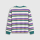 Gap Gap boys winter embroidered logo striped long-sleeved T-shirt children's casual top 839478 purple and green stripes 150 cm (12-13 years old) Asian size