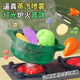 Eve Stone Special Girl Like You Kinderhaus Küche Spielzeug Set Mini Cooking Kitchen Spielzeug Geburtstagsgeschenk für kleine Mädchen 3-6 Jahre alt 80 cm Sound und leichte Spray Küche Grün