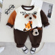 Rongkun children's clothing for men 0-3 years old spring suit 2024 new children's clothes for men 1-2 years old baby sweatshirt pants two-piece set light brown two-piece set 110 size height 100-110cm age 3-4 years old