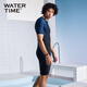 WATERTIME wetsuit swimsuit men's one-piece swimsuit suit quick-drying men's swimming trunks professional swimwear snorkeling surfing swimming equipment black blue L (165-175cm/60-65kg)