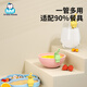 Hihidefriends Baby Silicon Stroh mit Schnallen Kinder Suppe und Wasserartefakt Baby trinken Haferbrei Reispaste Komplementares Essen Abnehmbares Strohcreme gelb * 1 + grün * 1 (einschließlich Aufbewahrungsbox)