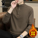 Playboy Henry collar sweatshirt men's tops autumn new loose young and middle-aged casual bottoming shirt long-sleeved T-shirt men's T WY2288 brown plus velvet L recommended 111-120Jin Jin equals 0.5 kg