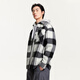 杰克·琼斯（JACK&JONES） 秋季款男毛呢外套翻领含羊毛单侧口袋纽扣短款格子男装224327005