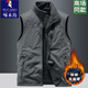 Woodpecker thickened velvet autumn and winter men's reversible vest outdoor leisure sports polar fleece warm vest for men Navy blue thickened velvet XL Recommended 130-145Jin Jin equals 0.5 kg
