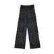 KANG S WONDERLAND star's same style American light luxury printed wide-leg pants with straps khaki casual pants washed cotton pants blue L