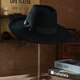 Kui Ying Oppenheimer hat same style big brim gentleman British retro wool Panama hat wide brim suit jazz hat classic black M (56-58cm suitable for 85% of head circumference)