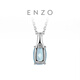 Chow Tai Fook ENZO Elegant 18K Gold Aquamarine Diamond Pendant for Women EZV3033 Birthday Gift Free Silver Chain 18K Gold Aquamarine Diamond Pendant