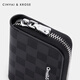CinvaiKrose official website small c/k cowhide card bag for men's new coin wallet storage card ID card card clip 520 birthday gift CK card bag - black [Practical for my husband and boyfriend] 12 pieces